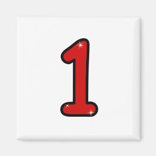 Numeral 1, one, 1 year, number 1, number one magnet