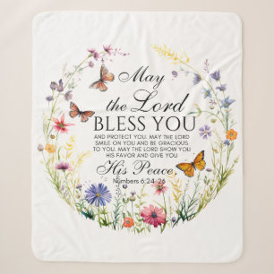 Numeri 6:24-26 Der Herr segne dich Wildblume Sherpadecke