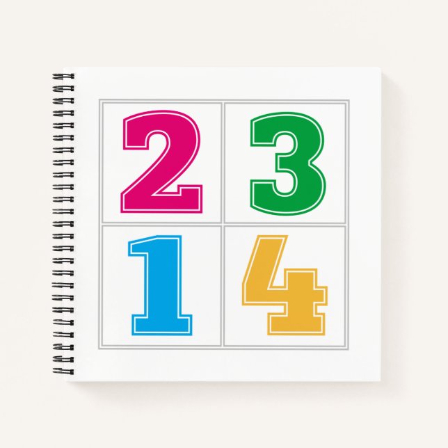 Numerische Reihe 1234 Notizbuch (Vorderseite)