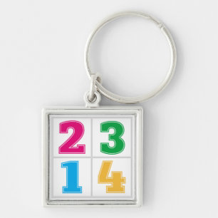 Numerische Reihe 1234 Schlüsselanhänger