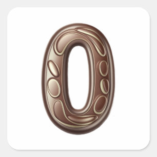 Numéro 0 Autocollants au chocolat