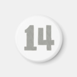 Numéro 14 aimant en argent et gris