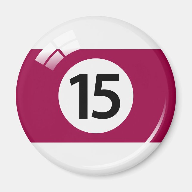 Numéro 15 billiard boule aimant frigo (Devant)