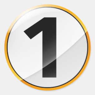 Numéro 1 autocollant en or