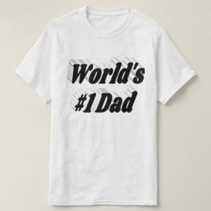 Numéro 1 Fête des pères papa texte noir T-shirt