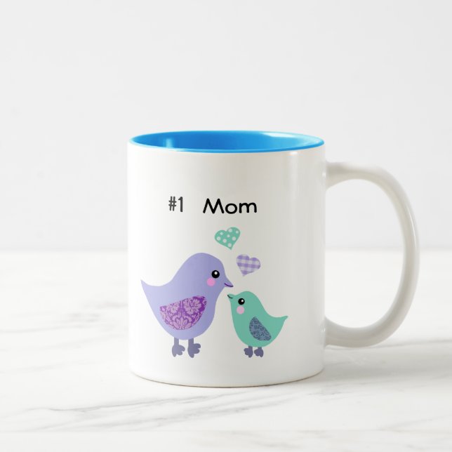 Numéro 1 maman tasse pourpre et bleue mignonne (Droit)