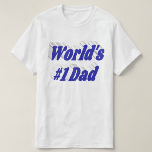 Numéro 1 Papa Fête des pères texte bleu T-shirt