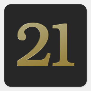 Numéro 21 Sticker Carré Gold