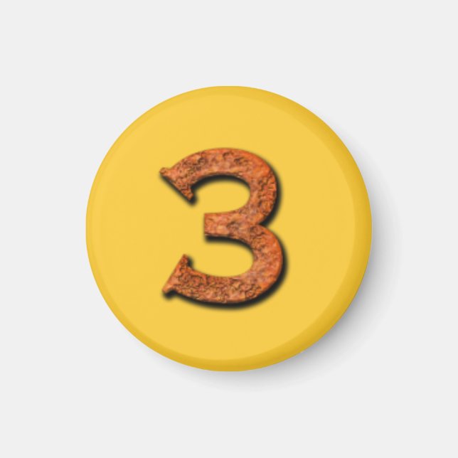 Numéro 3 Magnet d'aide à l'enseignement ou à la mé (Devant)