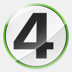 Numéro 4 autocollant vert