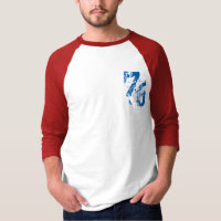 numéro 76 t-shirt design rouge blanc bleu USA
