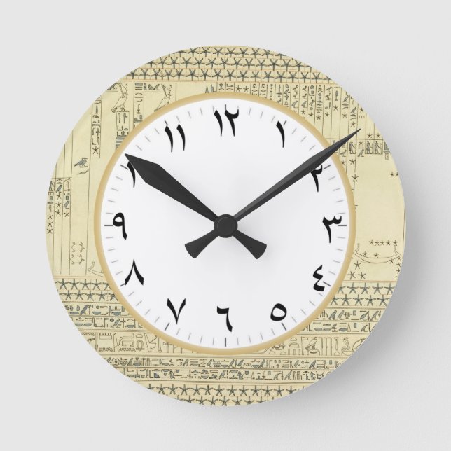 Numéro arabe Horloge Ancien Egypte hiéroglyphes (Recto)