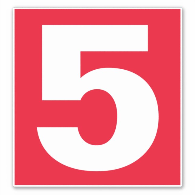 Numéro cinq Sticker rouge et blanc (Devant)