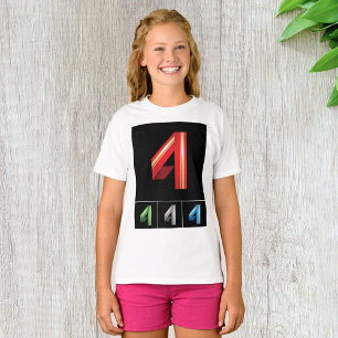 Numéro coloré Quatre filles T-shirt