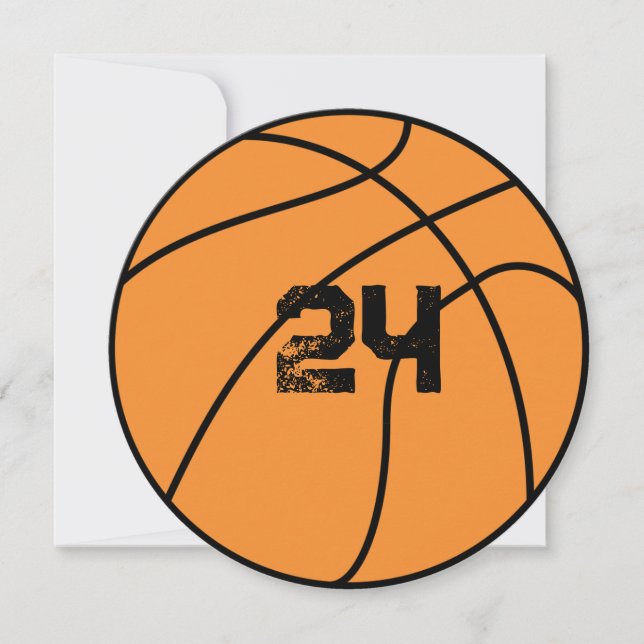 Numéro de basket-ball personnalisé Carte de remerc (Devant)