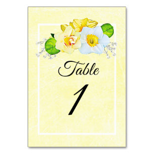 Numéro de carte de Mariage jaune jonquille