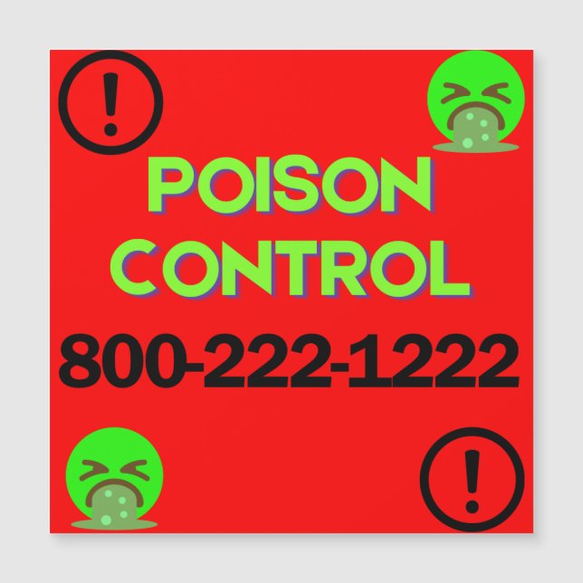 Numéro de contrôle du poison Frigo Carte magnétiqu (Devant)