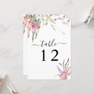 Numéro de la carte du Mariage Floral Fleur sauvage
