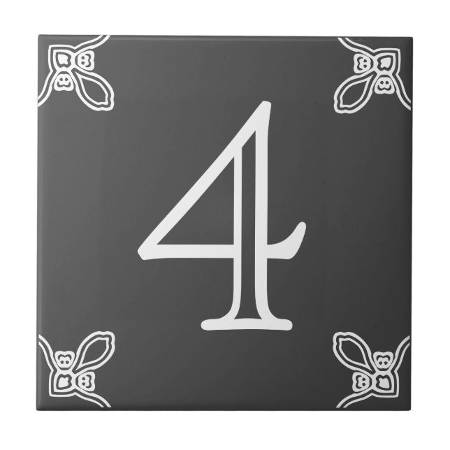 Numéro de la maison - Espagnol blanc sur carreaux  (Devant)