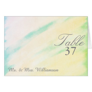 Numéro de la table de Mariage d'aquarelle tropical