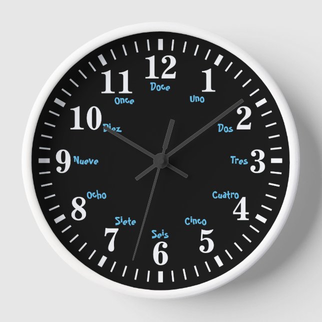 Numéro de lettre espagnole Horloge ronde (Recto)