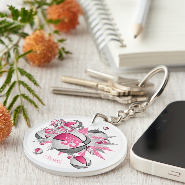 numéro de maillot de filles de basket-ball gris ro (Devant droit)
