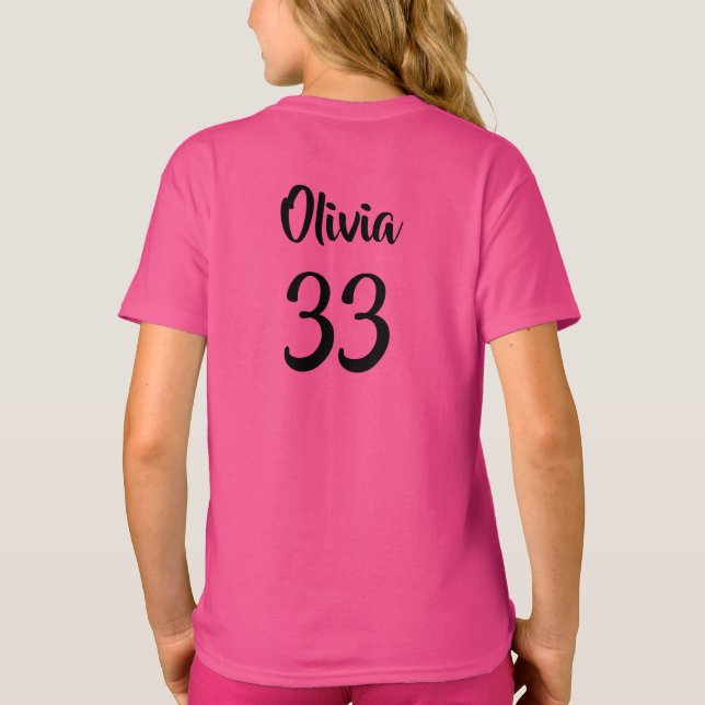 Numéro de sport personnalisé T-shirt fille (Dos)