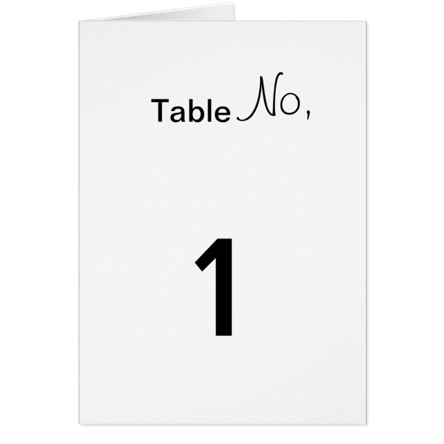 Numéro de table (Devant)