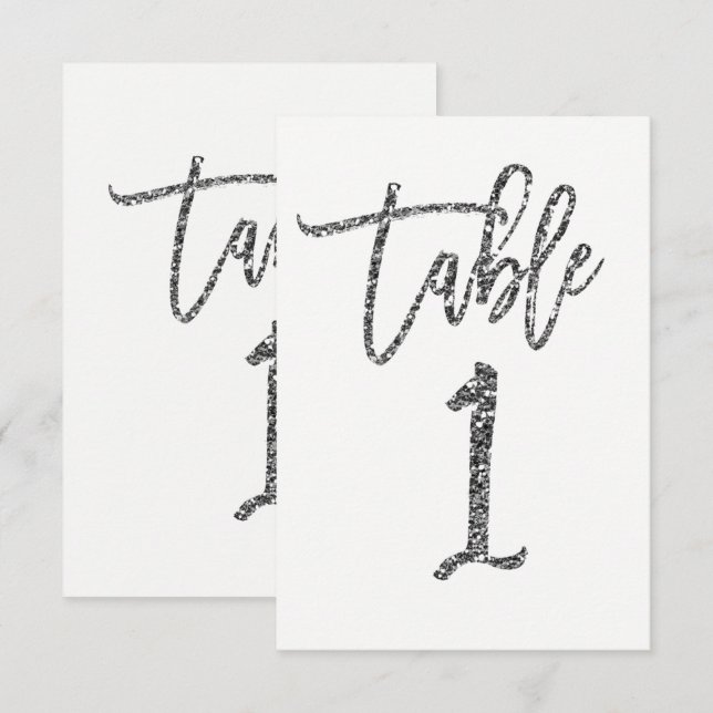 Numéro de table 1 de style moderne tendance avec p (Devant / Derrière)