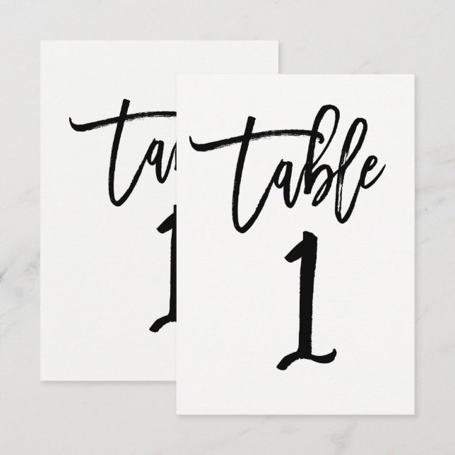 Numéro de table 1 écriture moderne tendance de typ (Devant / Derrière)