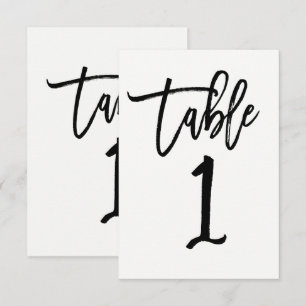 Numéro de table 1 écriture moderne tendance de typ