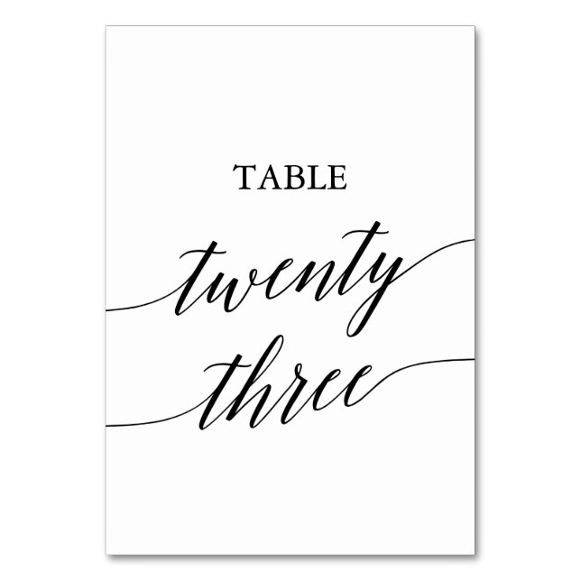 Numéro de table 23 en calligraphie noire élégante (Par défaut)