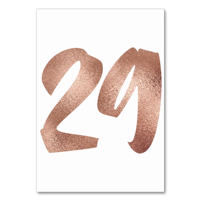 Numéro De Table 29Numéro de tableau Blanc Métallique Rose Or (Par défaut)