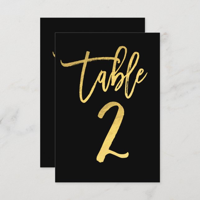 Numéro de table 2 de style moderne avec feuille d' (Devant / Derrière)