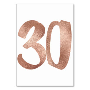 Numéro De Table 30Numéro de tableau Blanc Métallique Rose Or