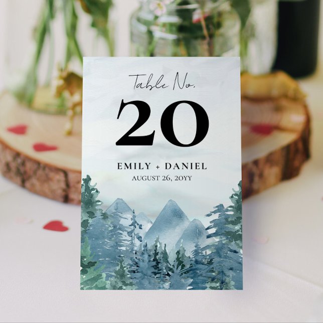 Numéro De Table 3,5 x 5,0 Budget Mariage des Montagnes Bleues Rust (Rustic Mountain Table Numbers for your Wedding or Event (3.5x5.0) Budget Friendly Option)