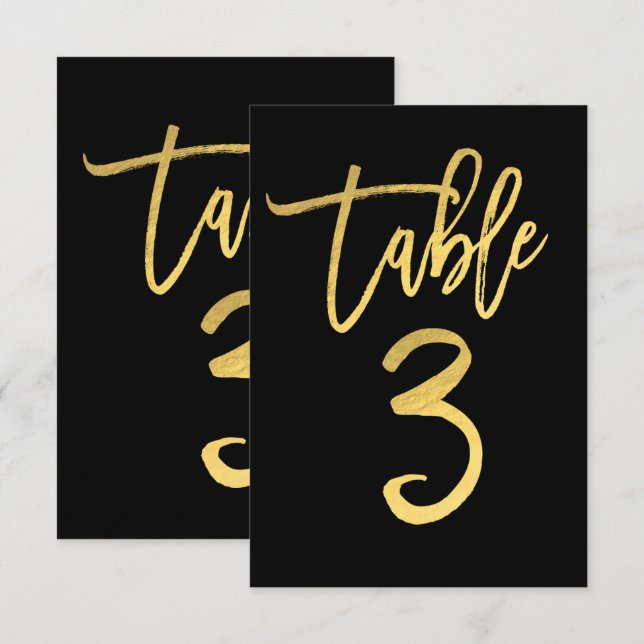 Numéro de table 3 de script moderne avec feuille d (Devant / Derrière)