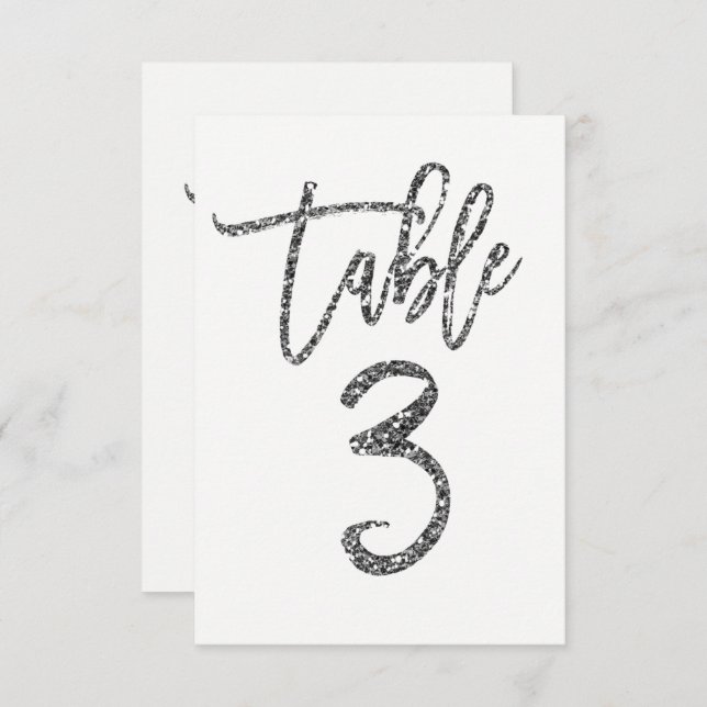 Numéro de table 3 de script moderne tendance paill (Devant / Derrière)