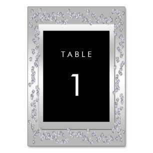 Numéro De Table 60e Mariage élégant de diamants d'argent