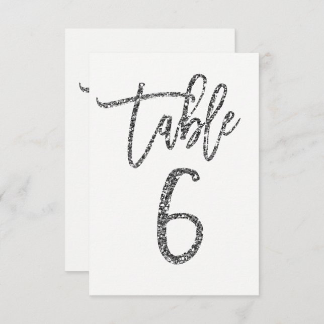 Numéro de table 6 de script moderne tendance paill (Devant / Derrière)