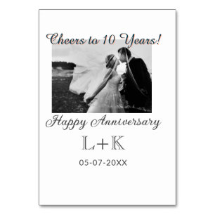 Numéro De Table À 10 ans d'anniversaire joyeux ajoutez photo dat