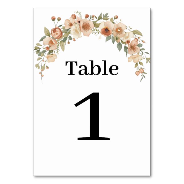 Numéro de table à arche florale romantique (Par défaut)