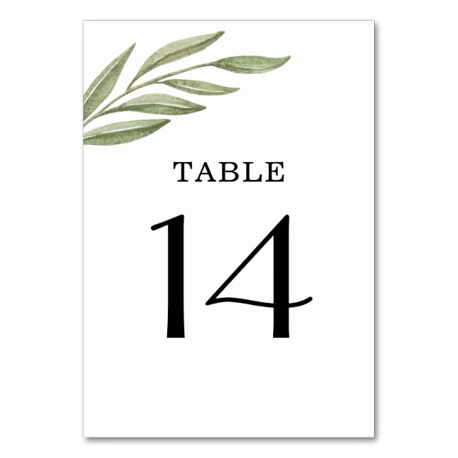 Numéro de table à branche de verdure simple (Par défaut)