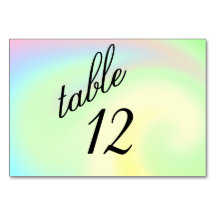 Numéro de table à motif arc-en-ciel pastel