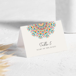 Numéro De Table Abstract Floral Mandala Wedding Place Card