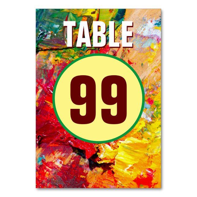 Numéro De Table Abstraite De Palette Artiste Gaie (Par défaut)
