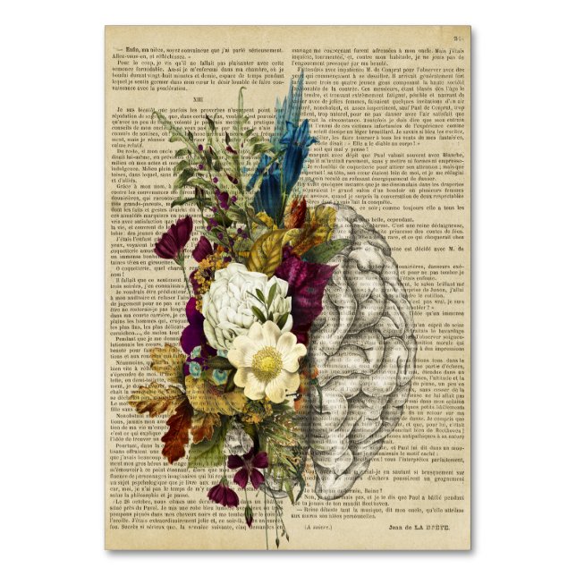 Numéro De Table affiche d'anatomie du cerveau floral médical (Par défaut)