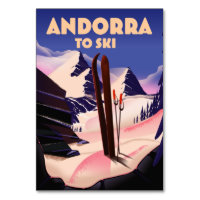 Affiche de ski d'Andorre. impression sur toile