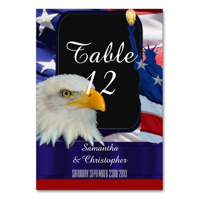 Numéro De Table Aigle et drapeau patriotiques américains (Par défaut)