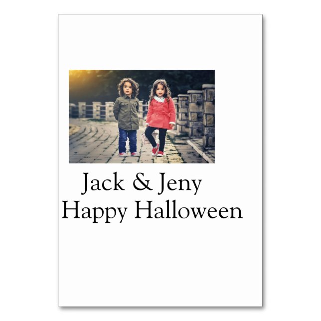 Numéro De Table ajouter nom photo texte Halloween enfant fille gar (Par défaut)
